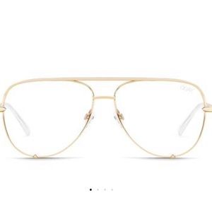 QuayxDesi Mini Highkey Blue Tint Glasses